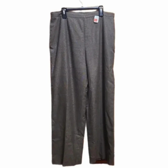 Kasper Petite Gray and Brown Houndstooth Patterned Trouser Pants - Picture 1 of 6